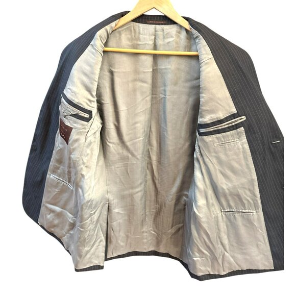 J. Hilburn KJS  Mens Pinstripe Suit Blazer Vitale Barberis Canonico 39 Luxury - Picture 4 of 7